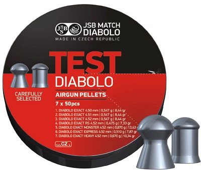 JSB  -  Luchtdruk Kogeltjes  -  kaliber 4.50mm / .177  -  EXACT TESTING SET  -  inhoud 7 x 50